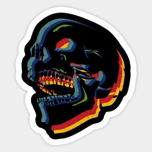 Skull Blurred Sideways Sticker